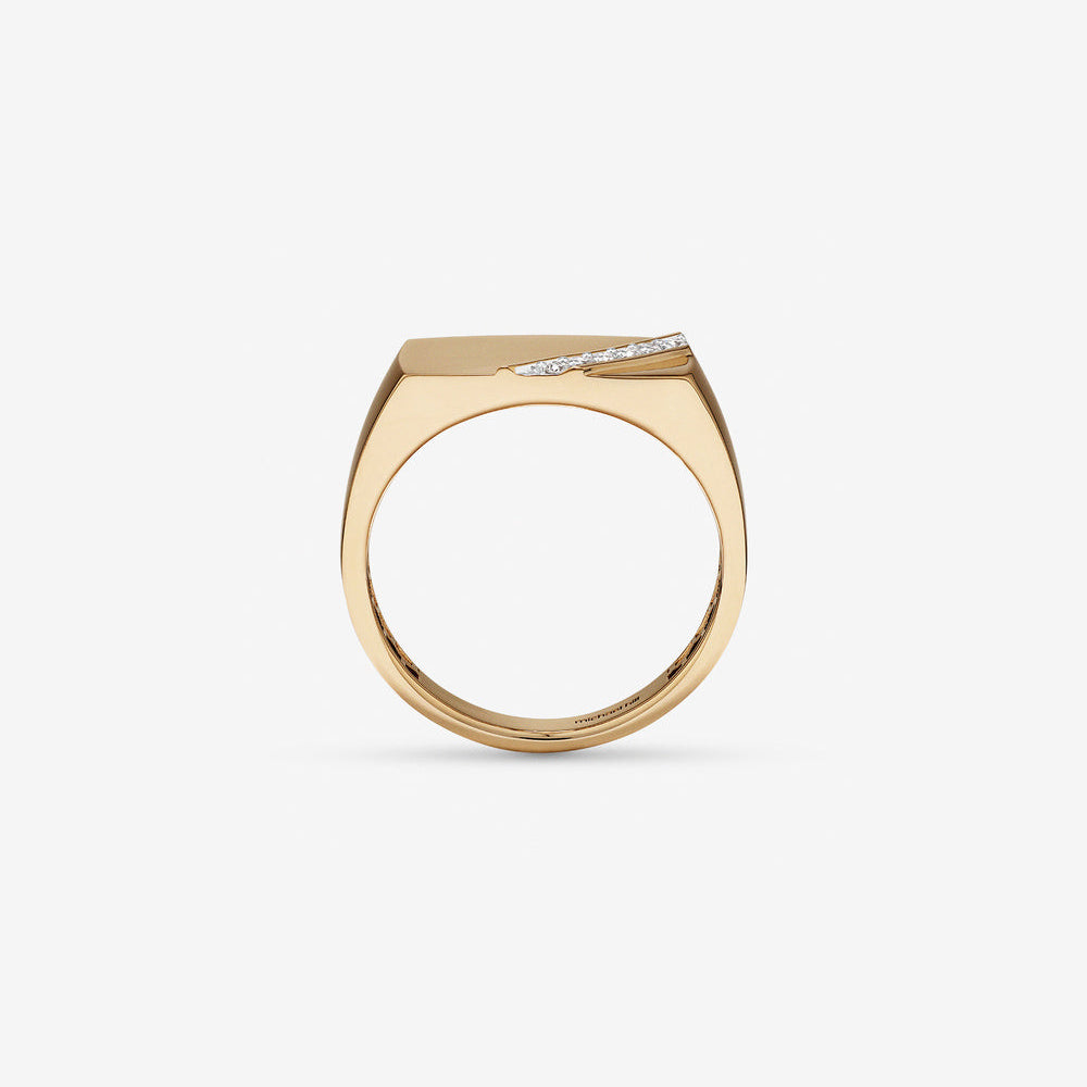 0.10 TCW Round Moissanite Signet Men's Wedding Band