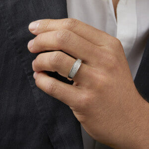 0.30 TCW Round Moissanite Channel Setting Men's Wedding Band