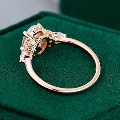 1.91 CT Oval Cluster Moissanite Engagement Ring