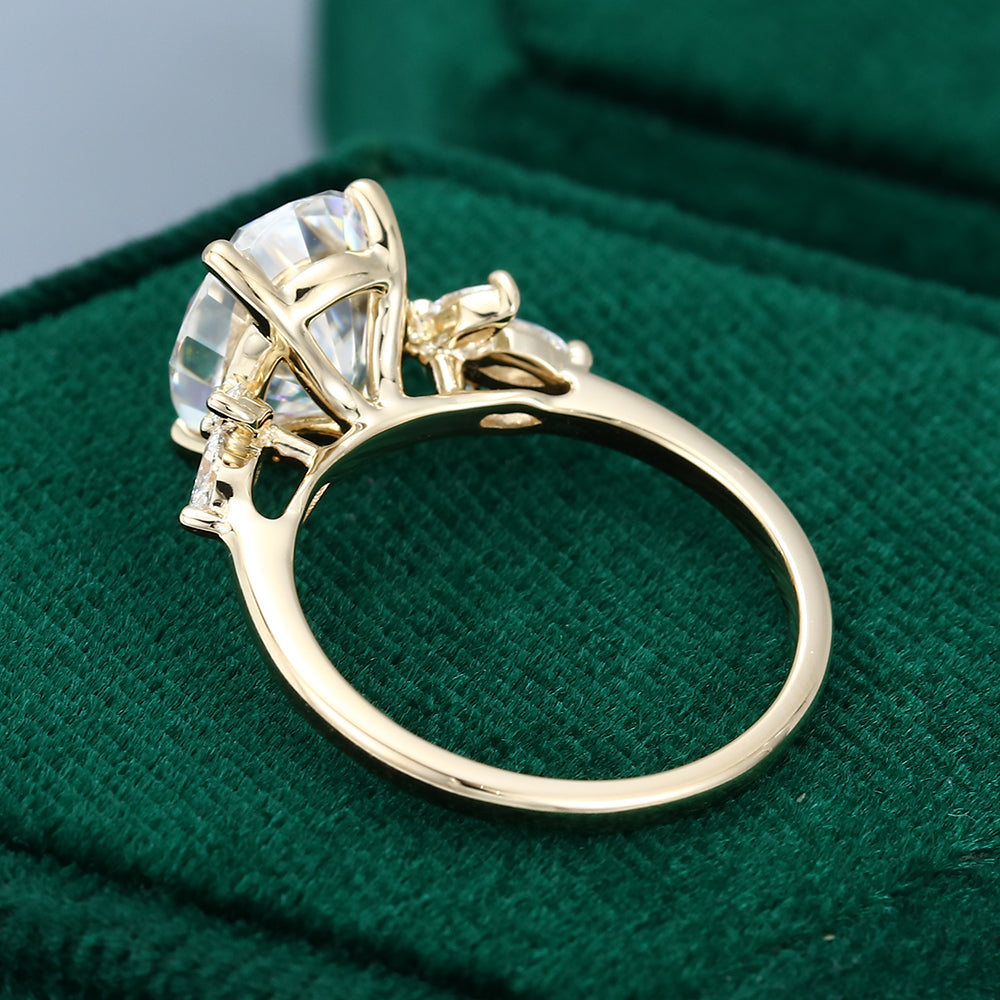 3 CT Oval Cluster Moissanite Engagement Ring