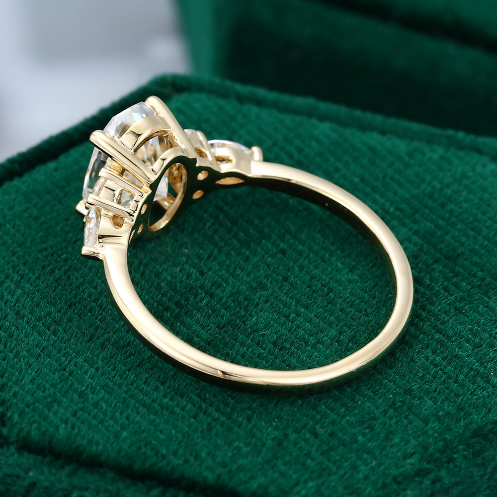 1.5 CT Oval Cluster Moissanite Engagement Ring