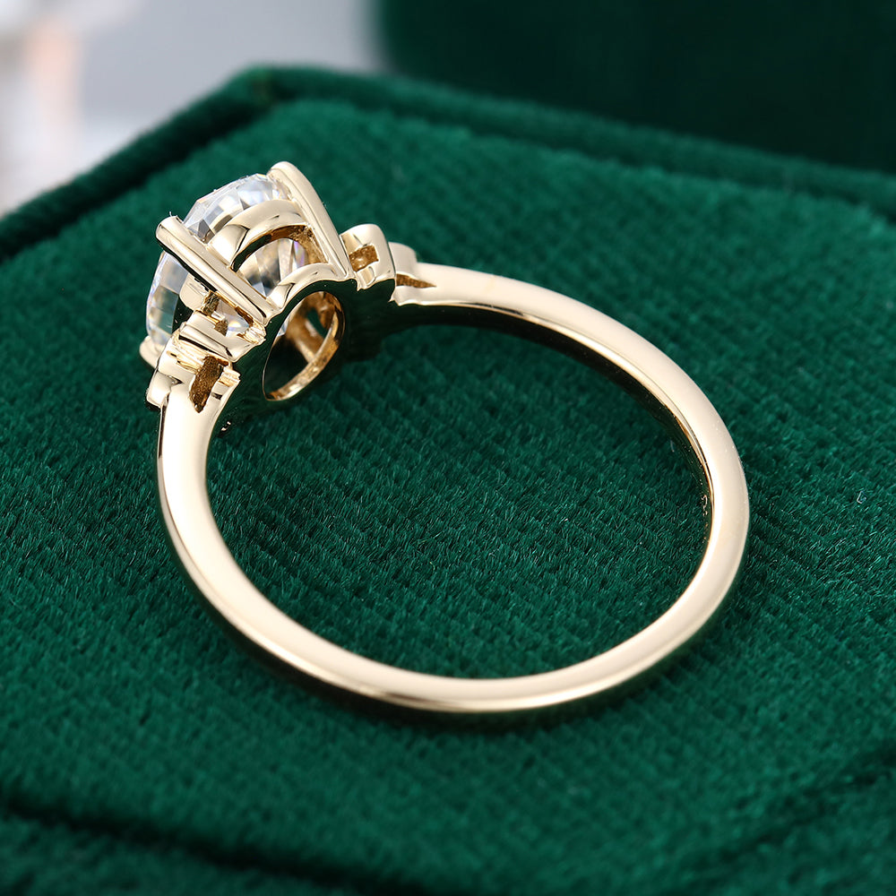 1.33 CT Oval Cluster Moissanite Engagement Ring