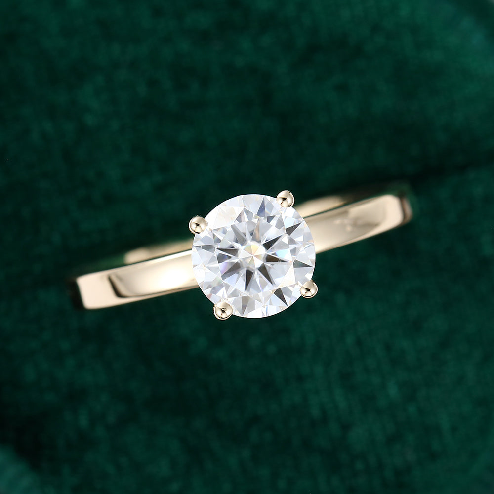 1.10 CT Round Solitaire Moissanite Engagement Ring
