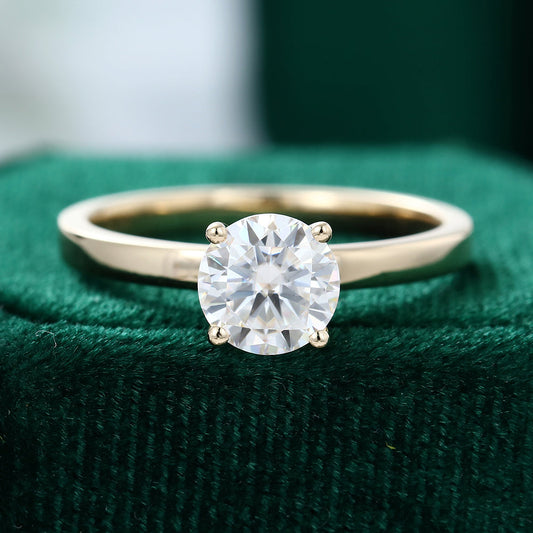 1.10 CT Round Solitaire Moissanite Engagement Ring