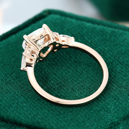 0.86 CT Heart Cluster Moissanite Engagement Ring