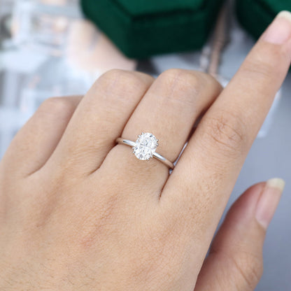 1.33 CT Oval Solitaire Moissanite Engagement Ring