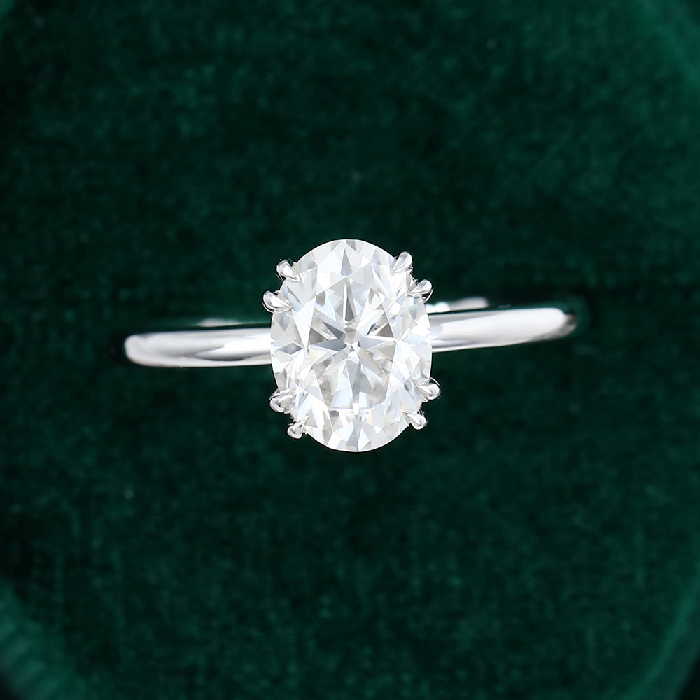 1.33 CT Oval Solitaire Moissanite Engagement Ring