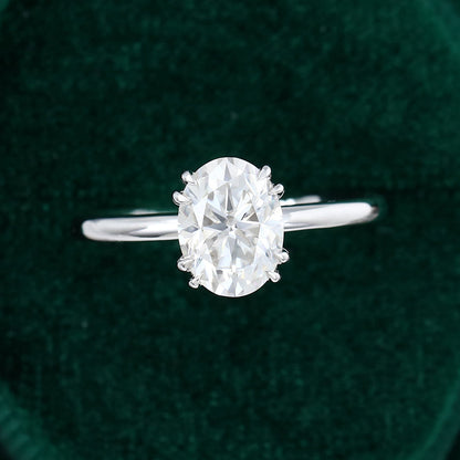 1.33 CT Oval Solitaire Moissanite Engagement Ring