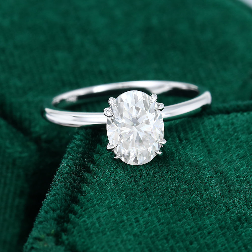1.33 CT Oval Solitaire Moissanite Engagement Ring