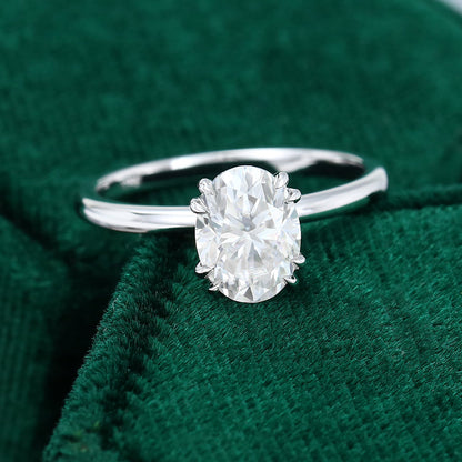 1.33 CT Oval Solitaire Moissanite Engagement Ring