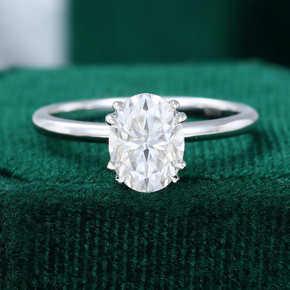 1.33 CT Oval Solitaire Moissanite Engagement Ring