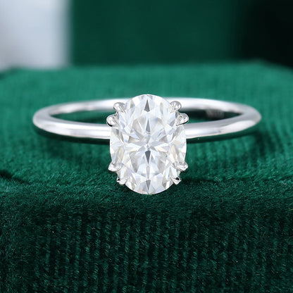 1.33 CT Oval Solitaire Moissanite Engagement Ring