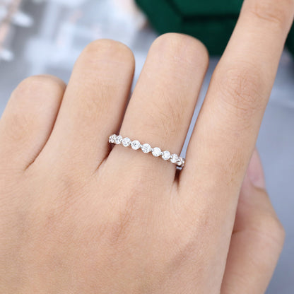 0.6 TCW Round Half Eternity Moissanite Wedding Band