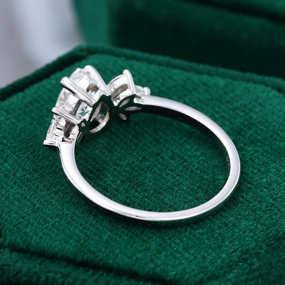 1 CT Pear Cluster Moissanite Engagement Ring