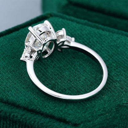 2.72 CT Oval Cluster Moissanite Engagement Ring