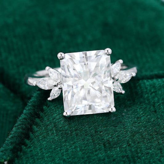 3 CT Radiant Cluster Moissanite Engagement Ring