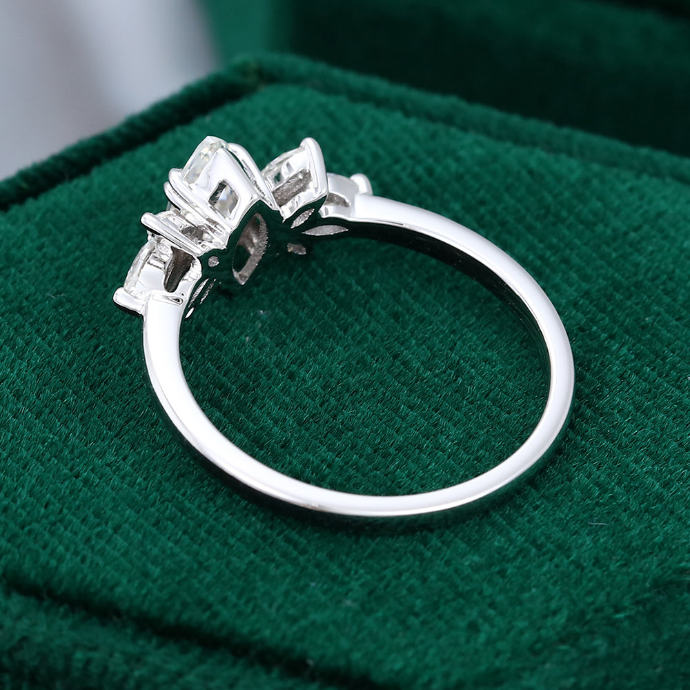 0.47 CT Marquise Cluster Moissanite Engagement Ring