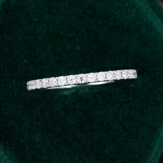 0.25 TCW Round Half Eternity Moissanite Wedding Band