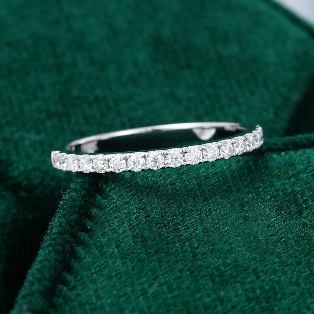 0.25 TCW Round Half Eternity Moissanite Wedding Band