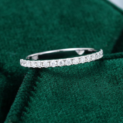0.25 TCW Round Half Eternity Moissanite Wedding Band