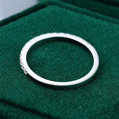 0.25 TCW Round Half Eternity Moissanite Wedding Band