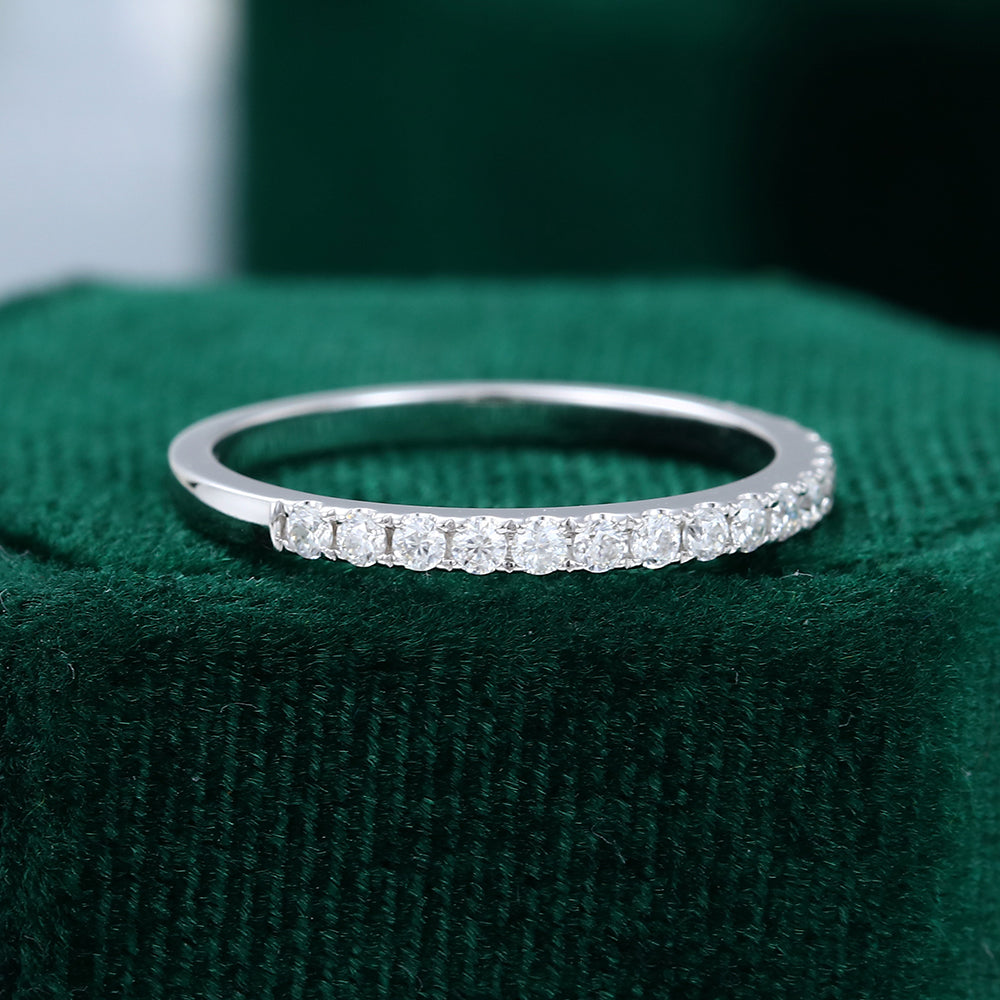 0.25 TCW Round Half Eternity Moissanite Wedding Band