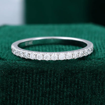 0.25 TCW Round Half Eternity Moissanite Wedding Band