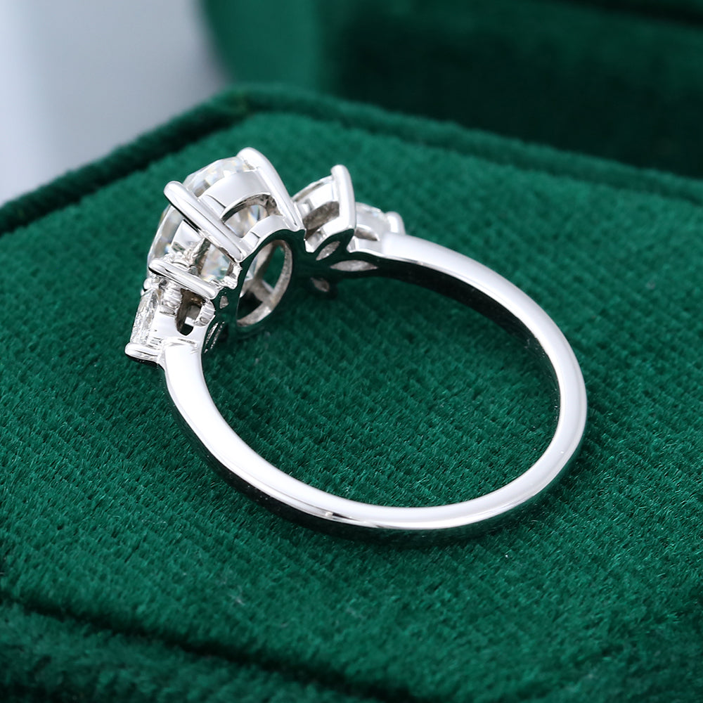 1.33 CT Oval Cluster Moissanite Engagement Ring