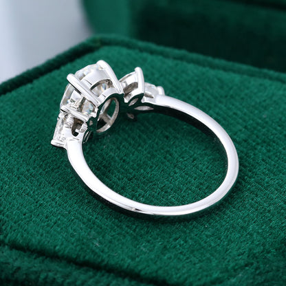 1.33 CT Oval Cluster Moissanite Engagement Ring