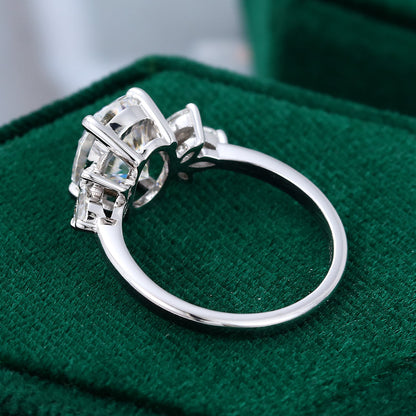 1.91 CT Oval Cluster Moissanite Engagement Ring