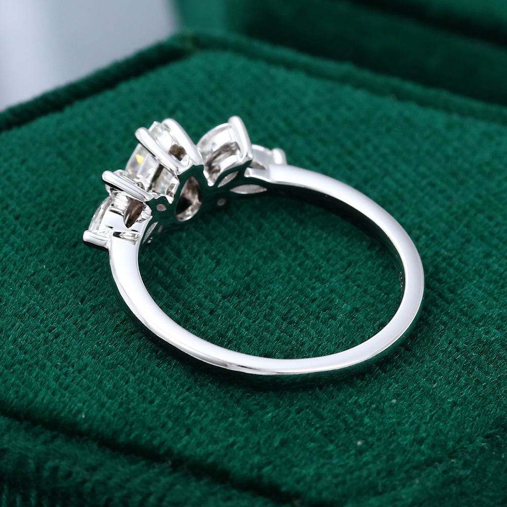 0.50 CT Pear Cluster Moissanite Engagement Ring