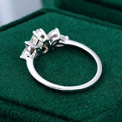 0.50 CT Pear Cluster Moissanite Engagement Ring