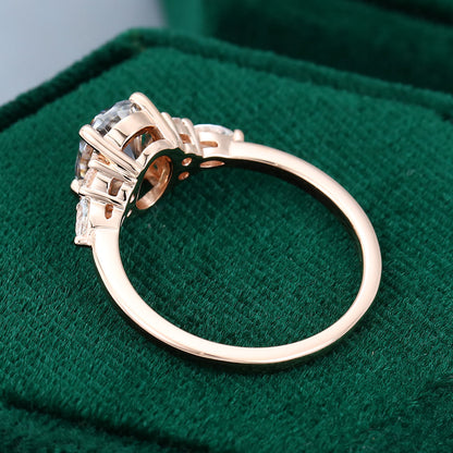 1.33 CT Oval Cluster Moissanite Engagement Ring