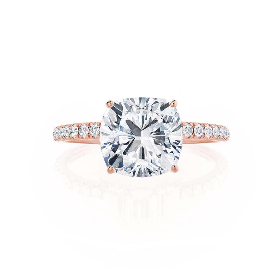 0.8 CT Cushion Pave Moissanite Engagement Ring