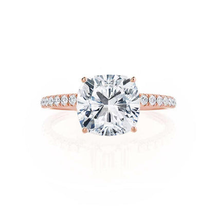 0.8 CT Cushion Pave Moissanite Engagement Ring