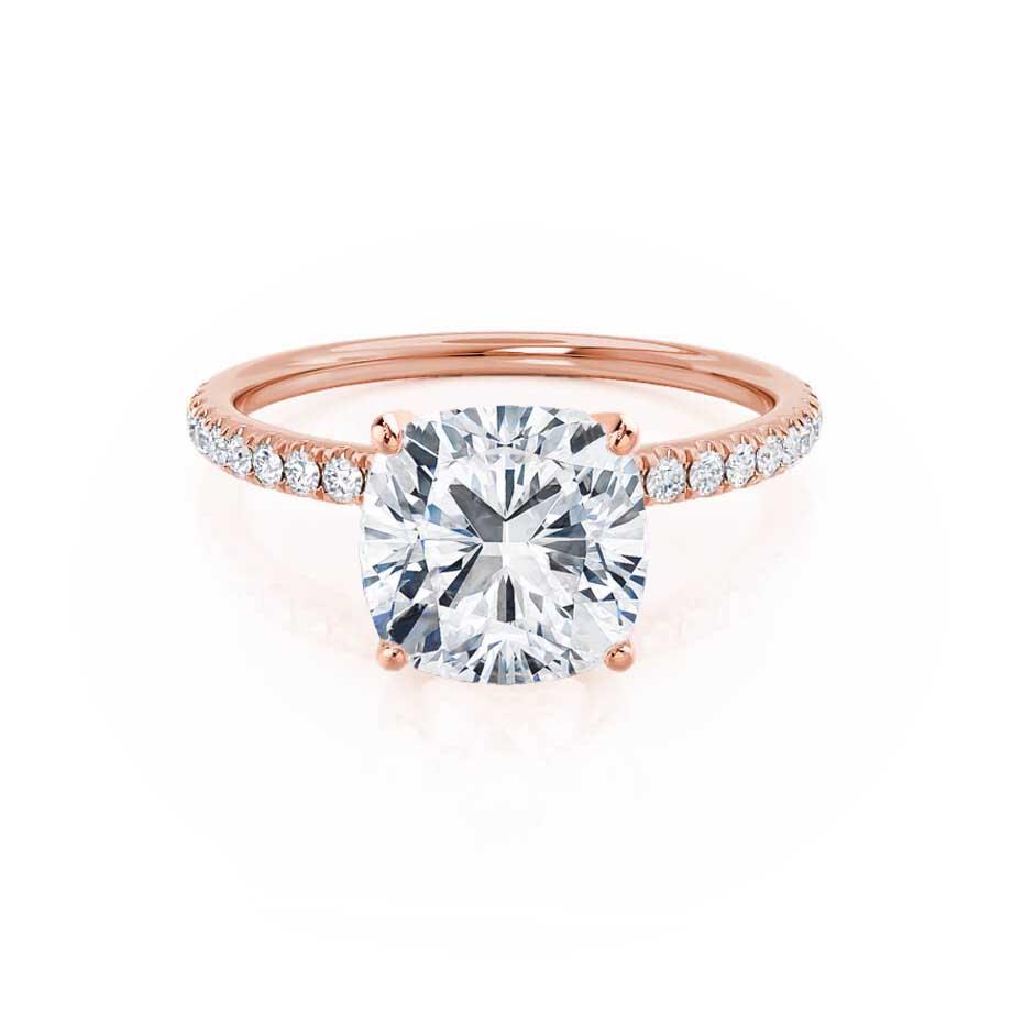 0.8 CT Cushion Pave Moissanite Engagement Ring