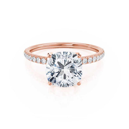 0.8 CT Cushion Pave Moissanite Engagement Ring