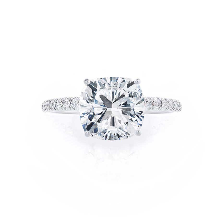 0.8 CT Cushion Pave Moissanite Engagement Ring