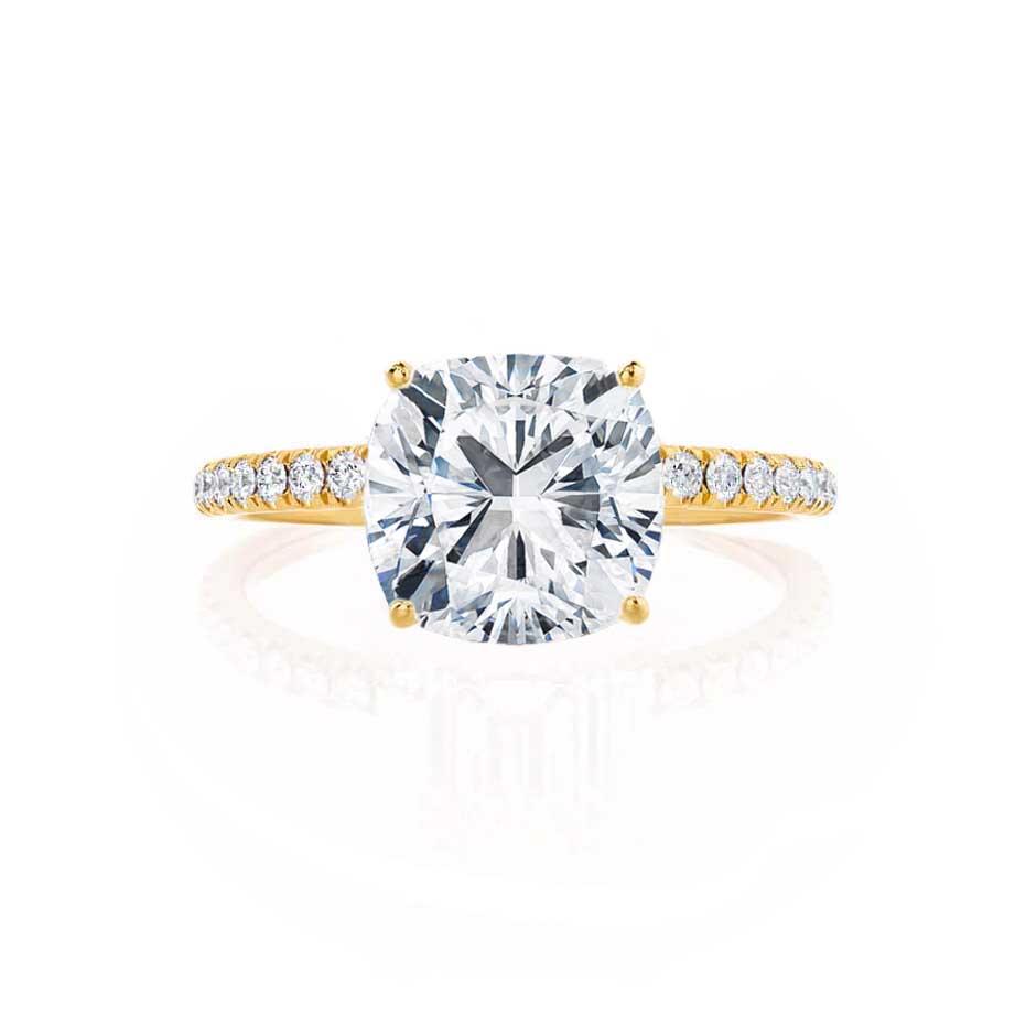 1.3 CT Cushion Pave Moissanite Engagement Ring