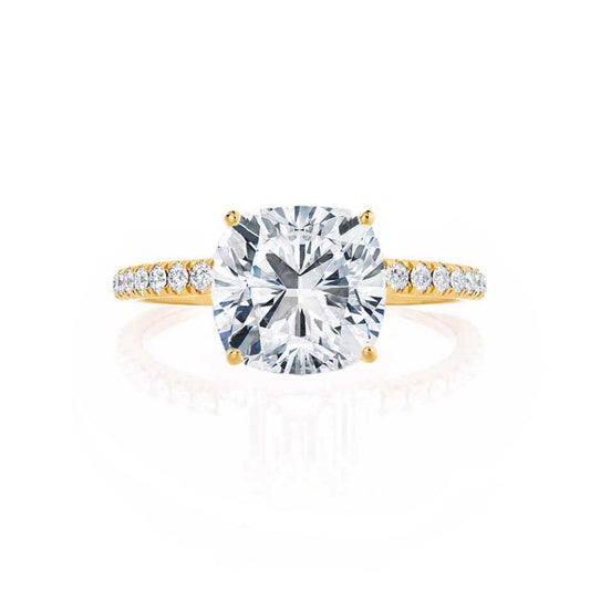 1.3 CT Cushion Pave Moissanite Engagement Ring