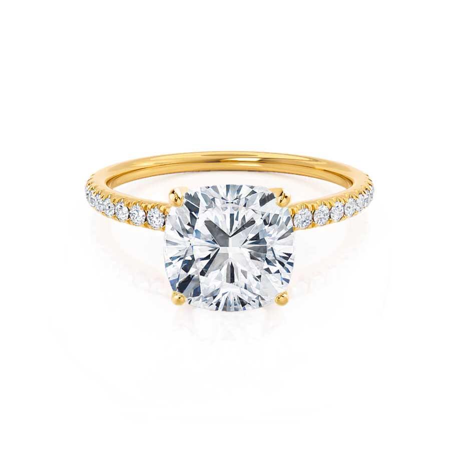 1.3 CT Cushion Pave Moissanite Engagement Ring