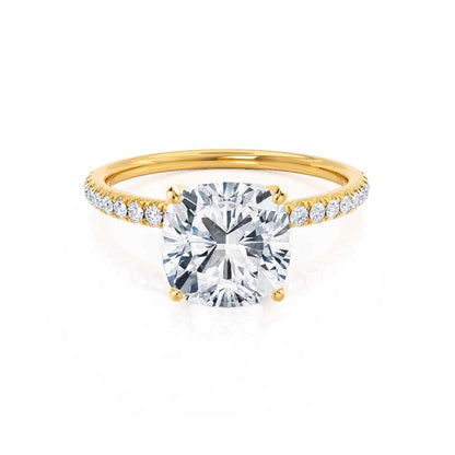 1.3 CT Cushion Pave Moissanite Engagement Ring