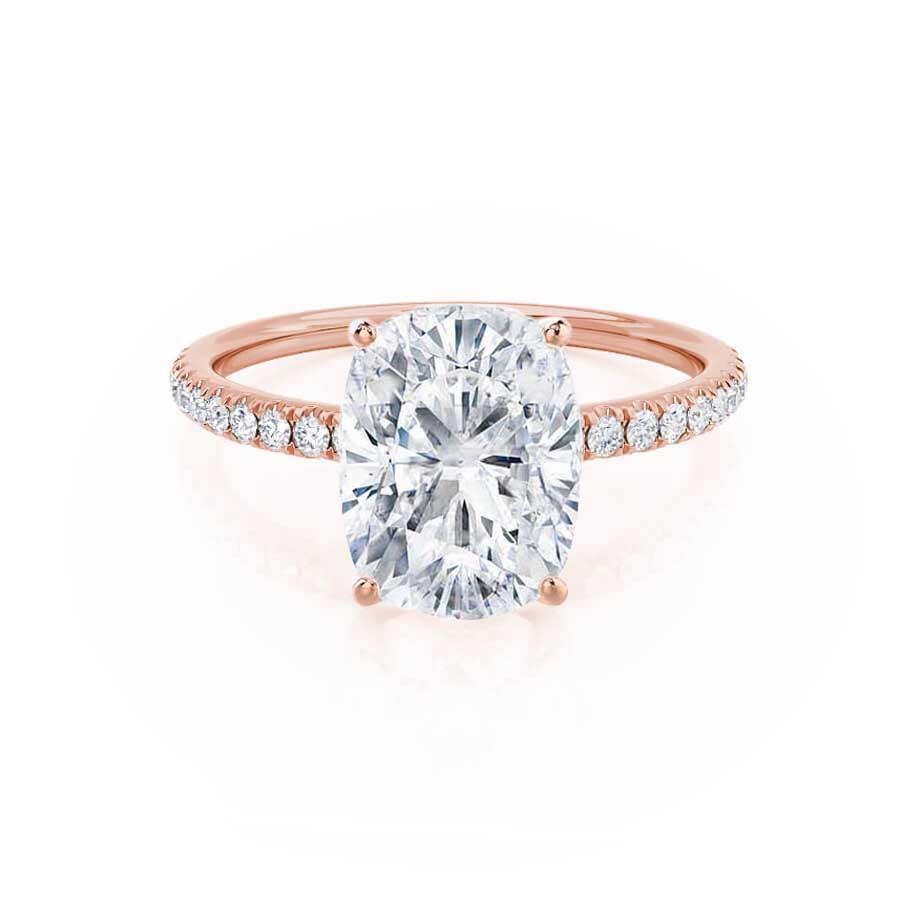 1.75 CT Oval Pave Moissanite Engagement Ring