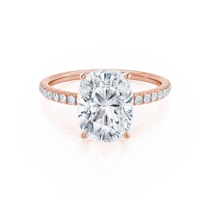 1.75 CT Oval Pave Moissanite Engagement Ring