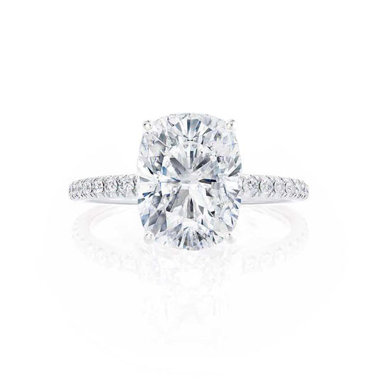 1.75 CT Elongated Cushion Pave Moissanite Engagement Ring