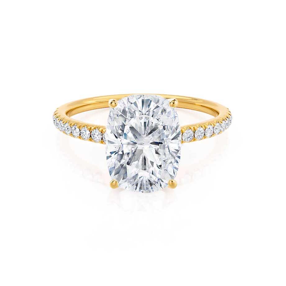 2 CT Elongated Cushion Pave Moissanite Engagement Ring