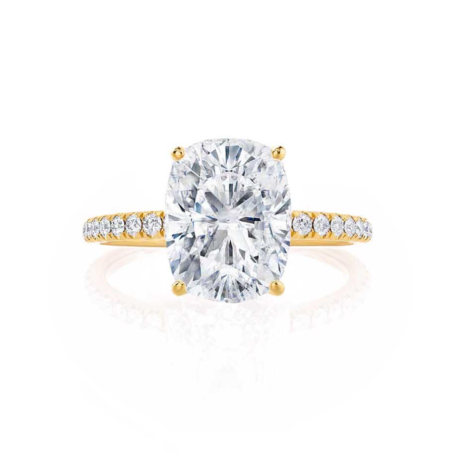 2 CT Elongated Cushion Pave Moissanite Engagement Ring