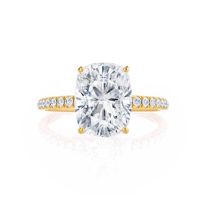 2 CT Elongated Cushion Pave Moissanite Engagement Ring
