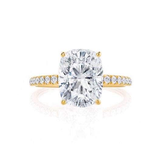 2 CT Elongated Cushion Pave Moissanite Engagement Ring