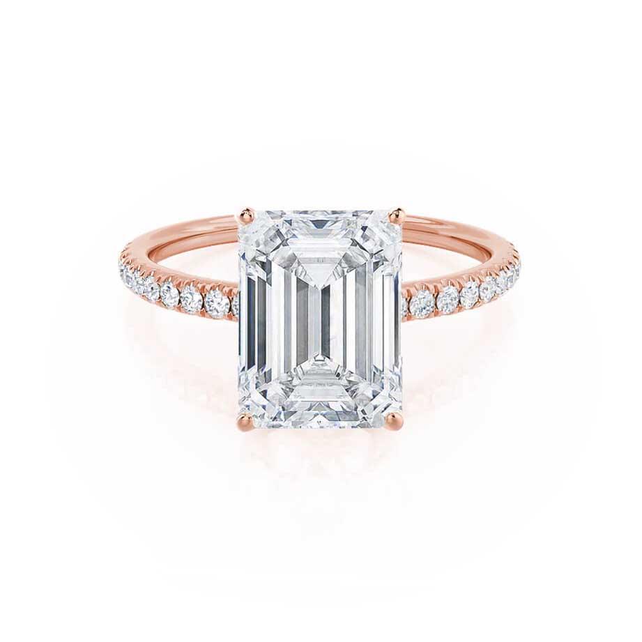 2.52 CT Emerald Pave Moissanite Engagement Ring